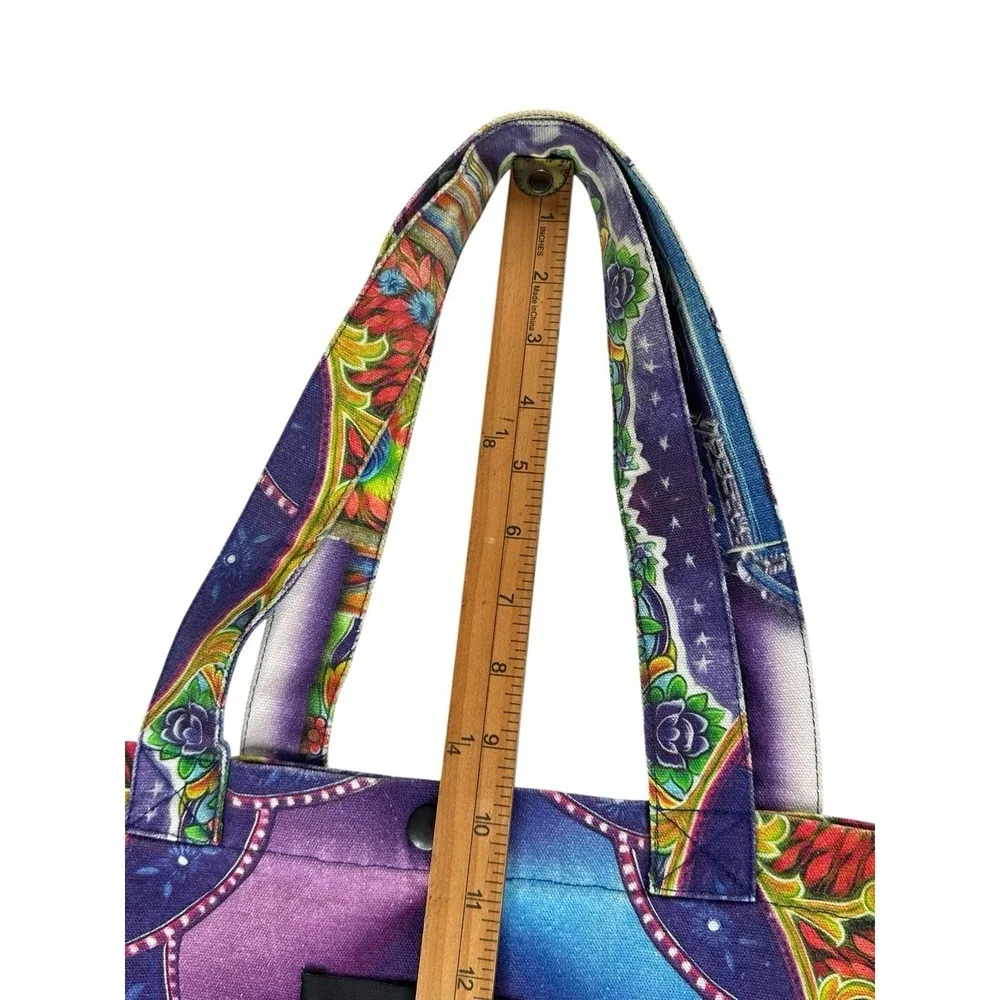 Romance Was Born Print Canvas Cotton Multicolor Canvas Fabric Tote Bag